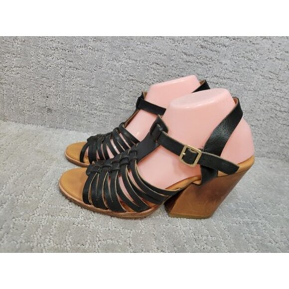 Kork Ease The Original Pepper Women's Size 10 Black Block Heel Strappy Sandals - Picture 5 of 11